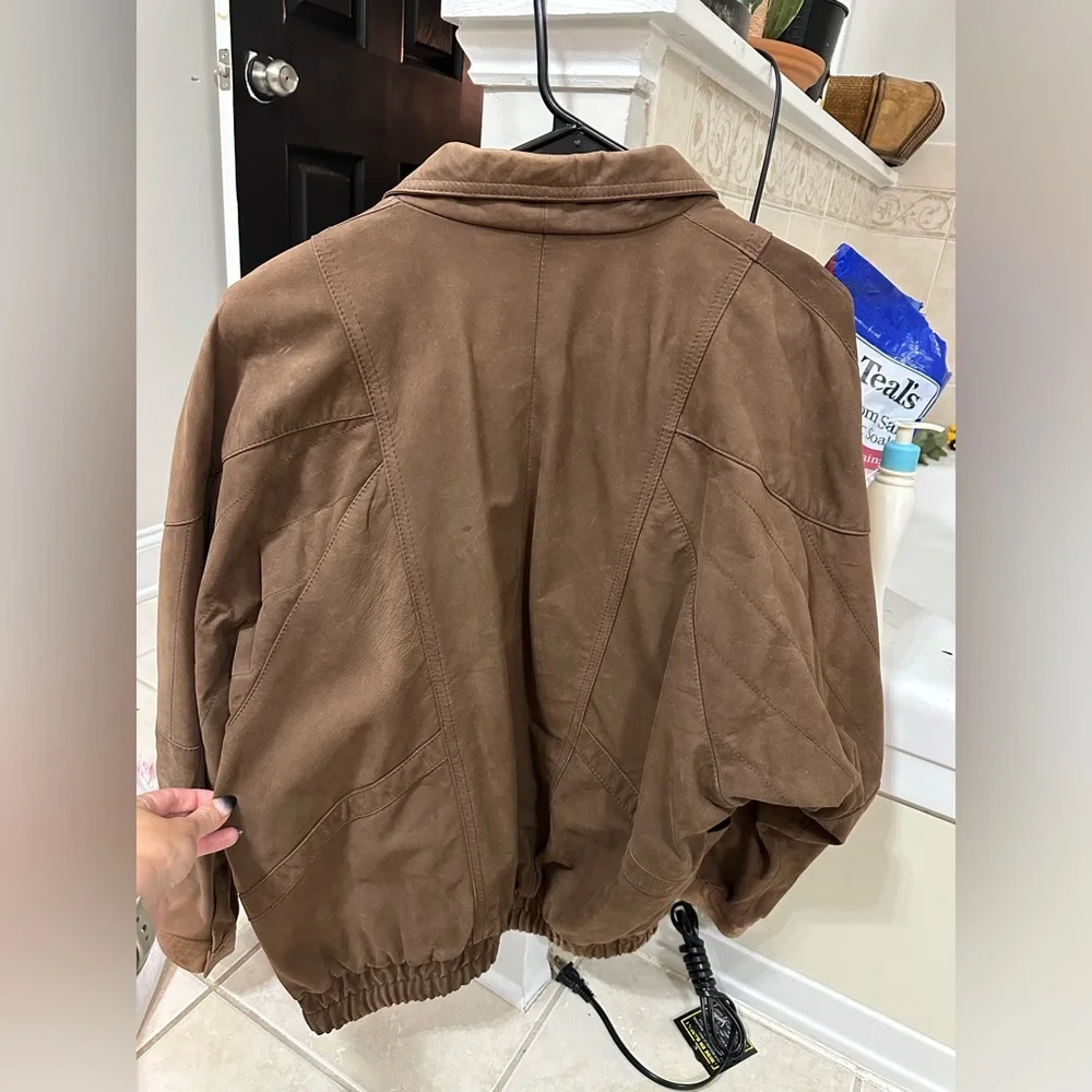 Vintage Men’s Genuine Leather Suede Coat Large - Picture 5 of 15